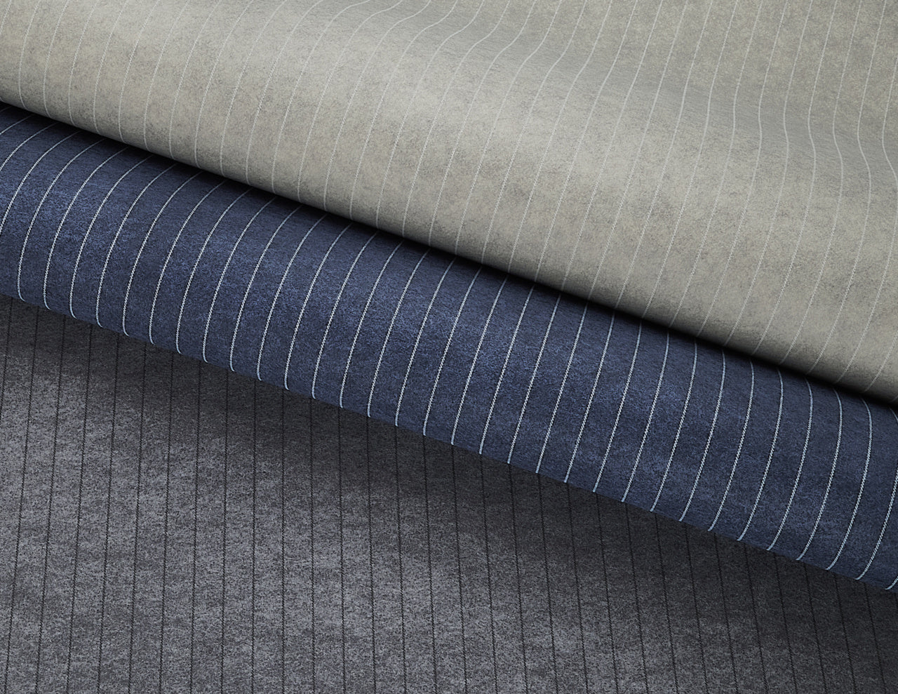 10824 | Savile Suiting Pinstripe, Black on Grey - Phillip Jeffries Wallpaper - Image 2