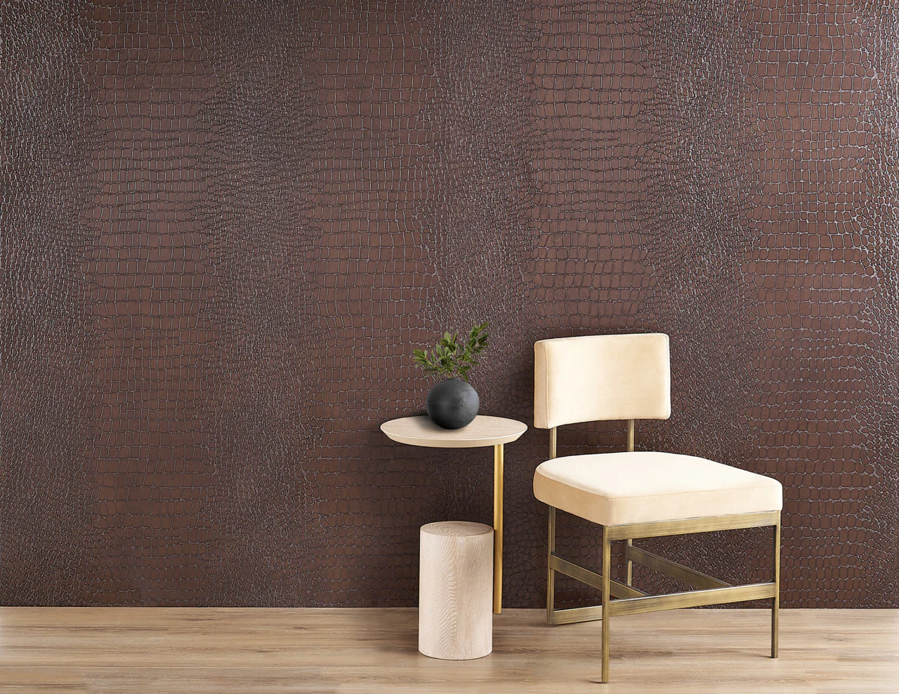 10848 | Vinyl Crocodile Rock, Caramel - Phillip Jeffries Wallpaper - Image 3