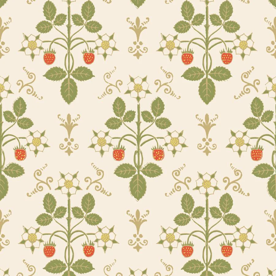 127/2008 | Strawberry, Poppy/Green Botanical - Cole & Son Wallpaper