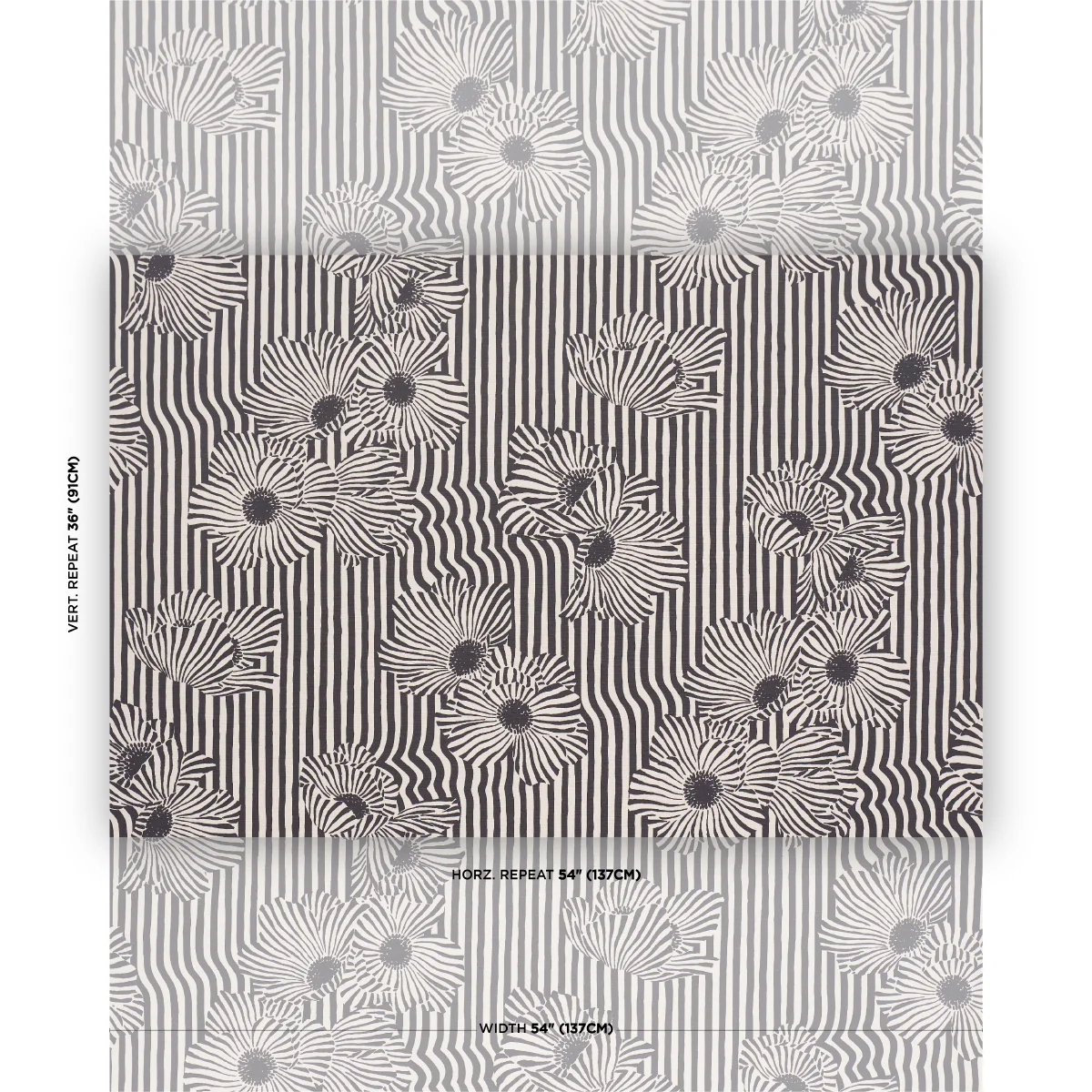 182542 | Chaney Floral, Carbon - Schumacher Fabric - Image 2