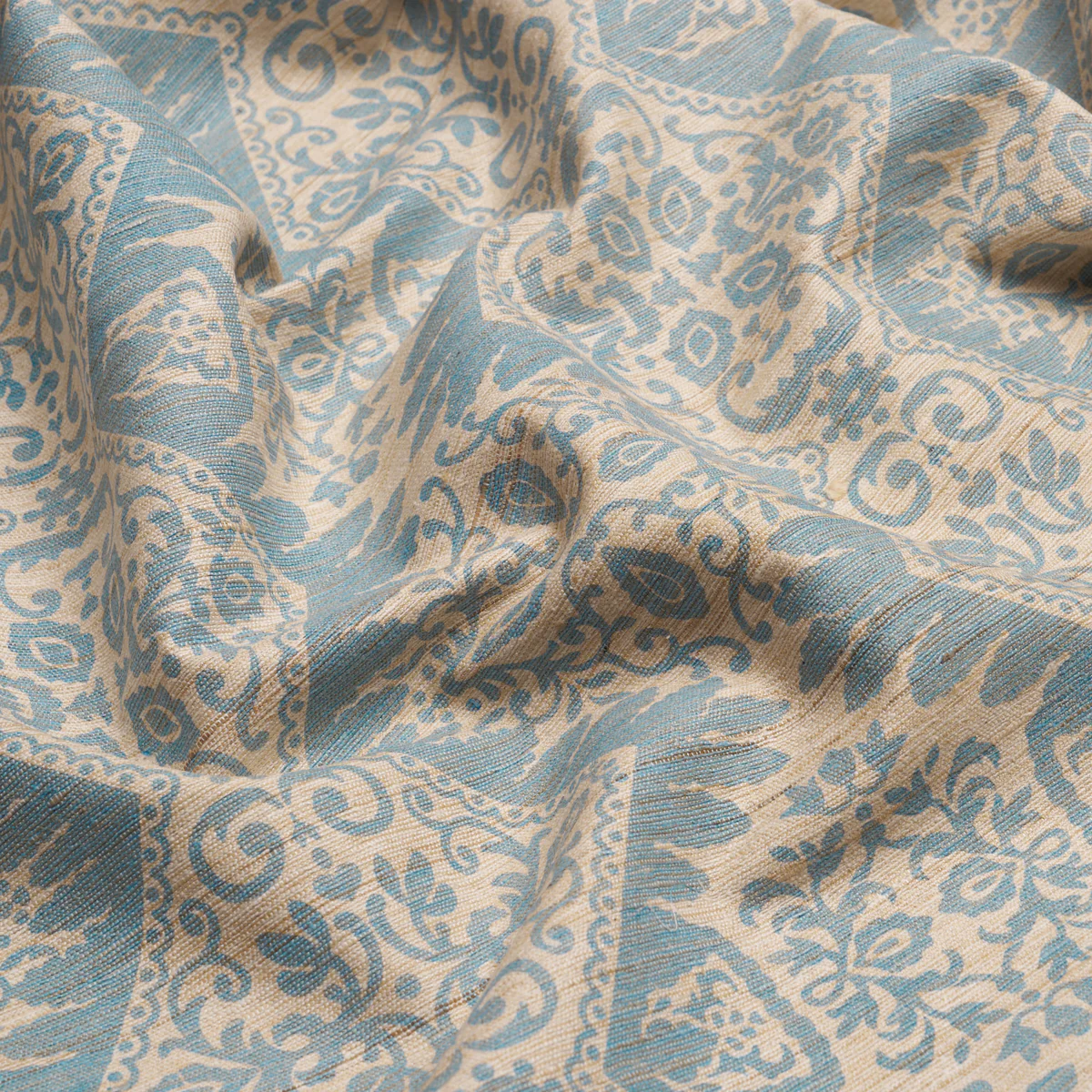 182701 | Berkeley Hand Printed Silk, Cornflower - Schumacher Fabric - Image 5