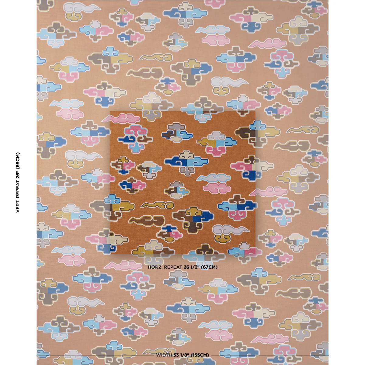 182800 | In Dreams Velvet, Persimmon - Schumacher Fabric - Image 2