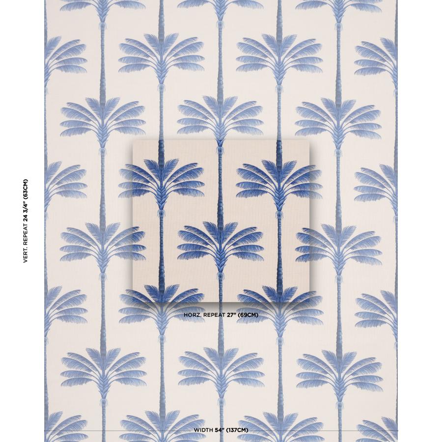 182822 | A Palm Is A Palm Print, Indigo Palm Grove - Schumacher Fabric - Image 2