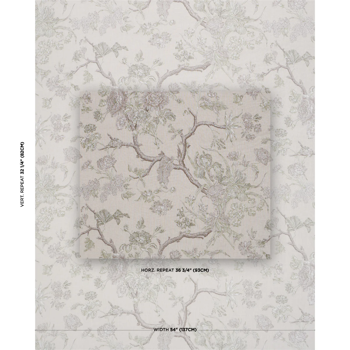 182832 | Inverness Garden, Ivory - Schumacher Fabric - Image 2