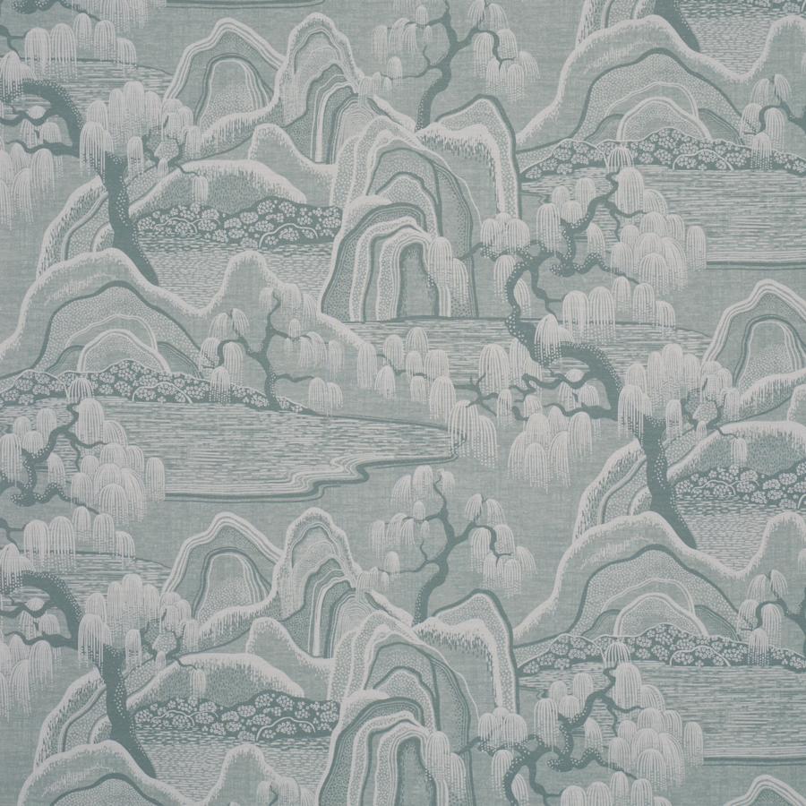 183010 | Indigo Garden, Mineral - Schumacher Fabric