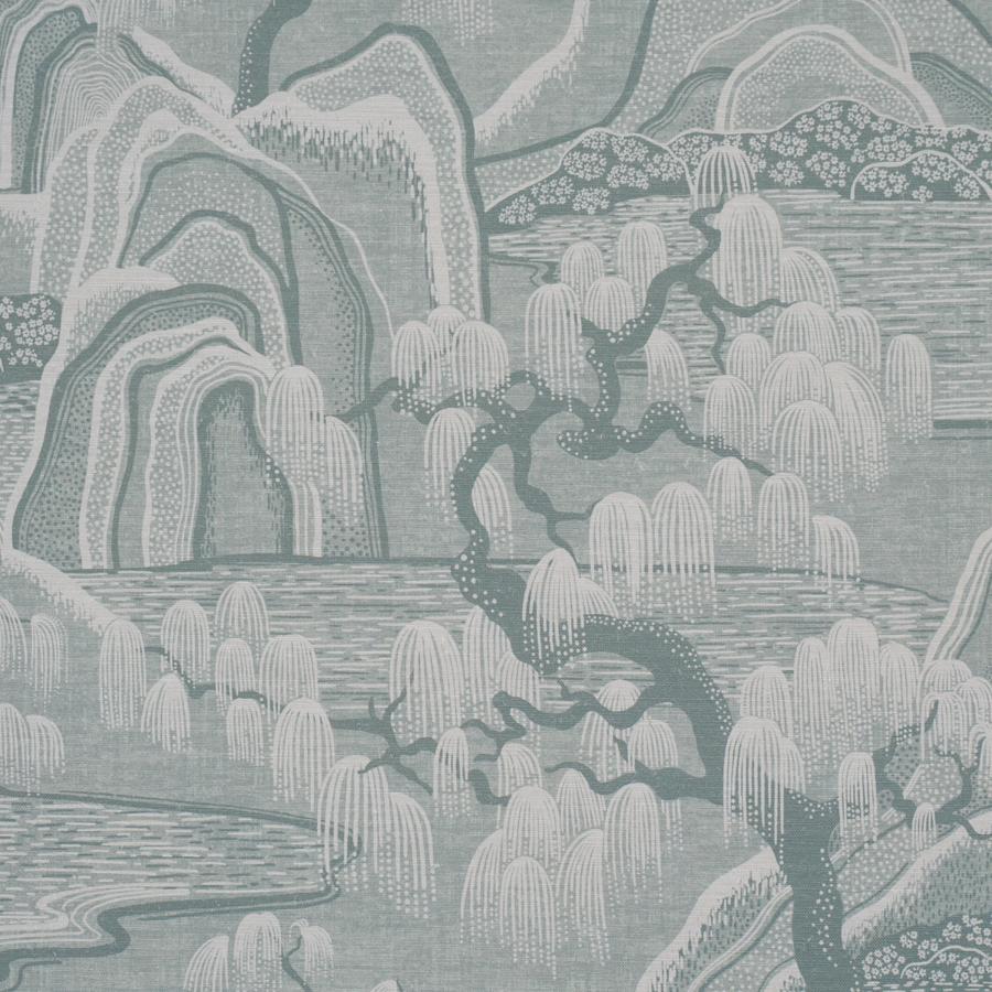 183010 | Indigo Garden, Mineral - Schumacher Fabric - Image 3