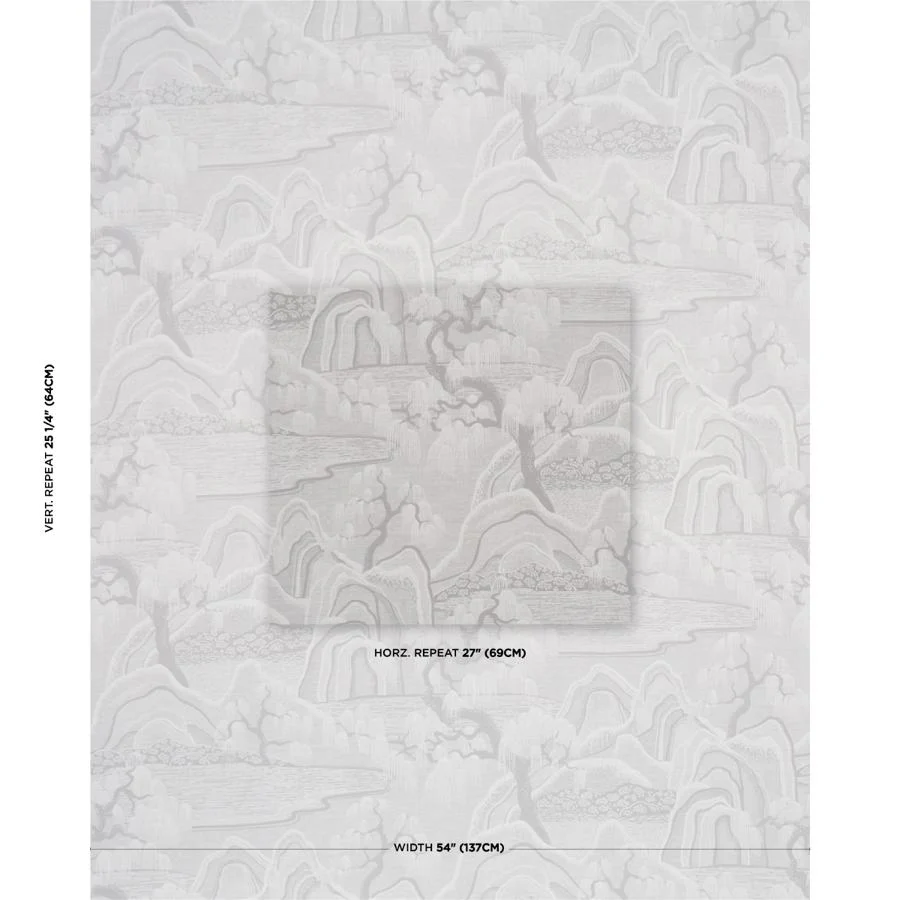 183011 | Indigo Garden, Grey - Schumacher Fabric - Image 2