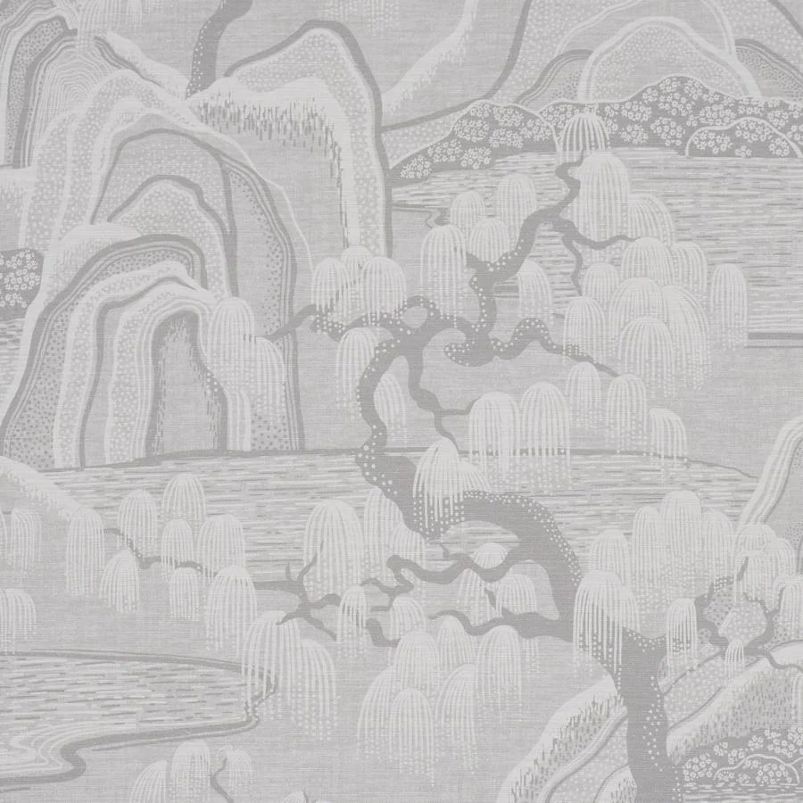 183011 | Indigo Garden, Grey - Schumacher Fabric - Image 3