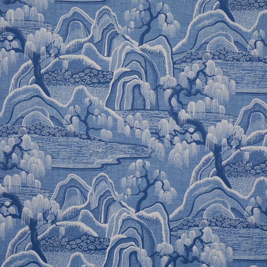 183012 | Indigo Garden, Blue And White - Schumacher Fabric