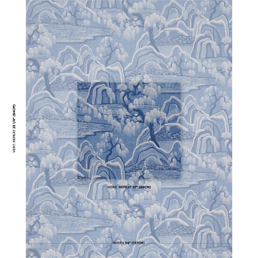 183012 | Indigo Garden, Blue And White - Schumacher Fabric - Image 2