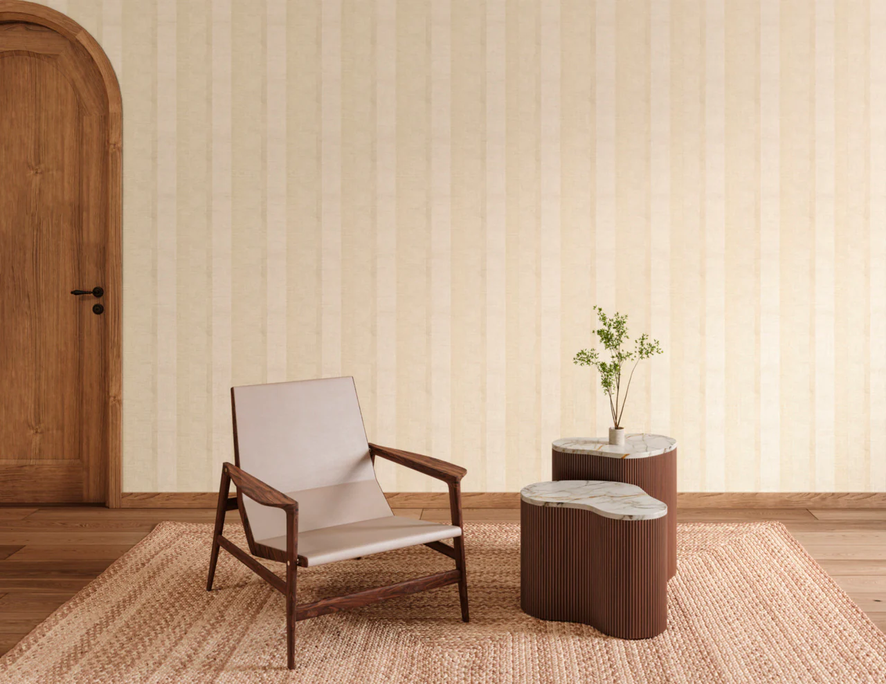 40102 | Santa Fe Stripe, Faded Trail on Canvas Linen - Phillip Jeffries Wallpaper - Image 3