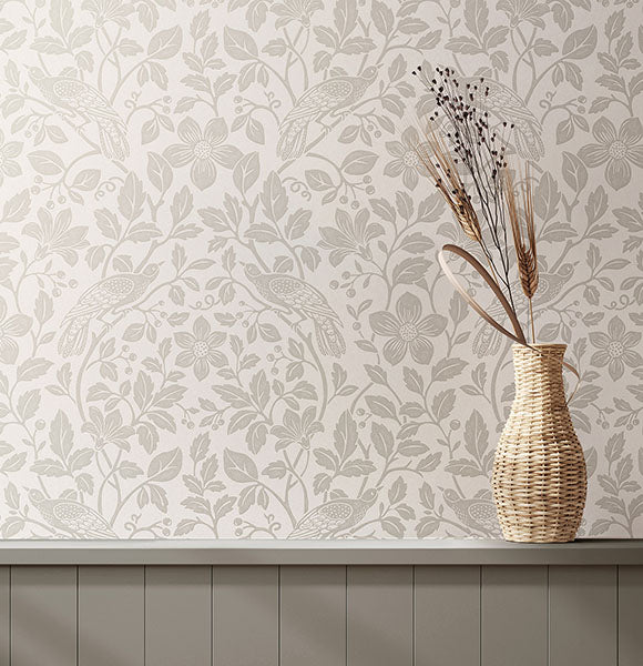 4164-M1815 | Westbury Forest, Marlow Bone Bird Vine - Advantage Wallpaper - Image 2