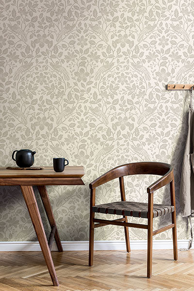 4164-M1815 | Westbury Forest, Marlow Bone Bird Vine - Advantage Wallpaper - Image 3