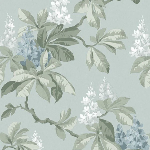 4164-M1819 | Westbury Forest, Chestnut Blue Floral - Advantage Wallpaper