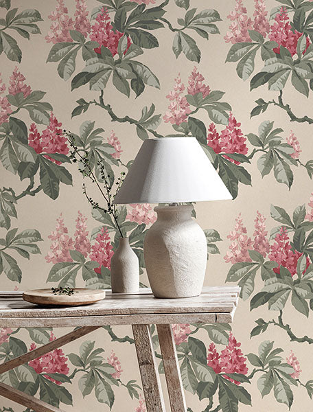 4164-M1822 | Westbury Forest, Chestnut Pink Floral - Advantage Wallpaper - Image 2