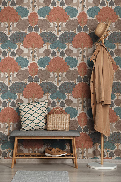 4164-M1851 | Westbury Forest, Forest of Arden Apricot Deer - Advantage Wallpaper - Image 3