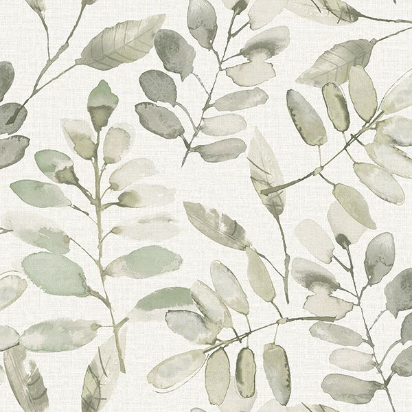 4169-13911 | Oak & Moss, Pinnate Green Leaves - Chesapeake Wallpaper
