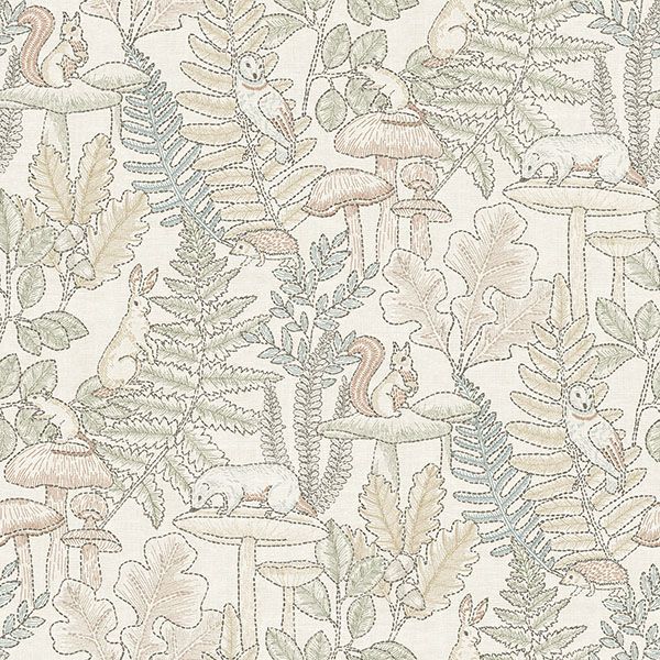 4169-83101 | Oak & Moss, Holt Pastel Woodland - Chesapeake Wallpaper