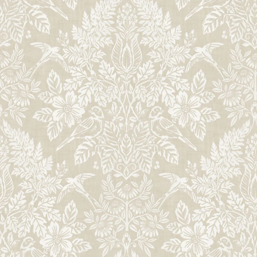 4173-27621 | Chris Loves Julia, Finch Neutral Woodland Damask - A-Street Wallpaper