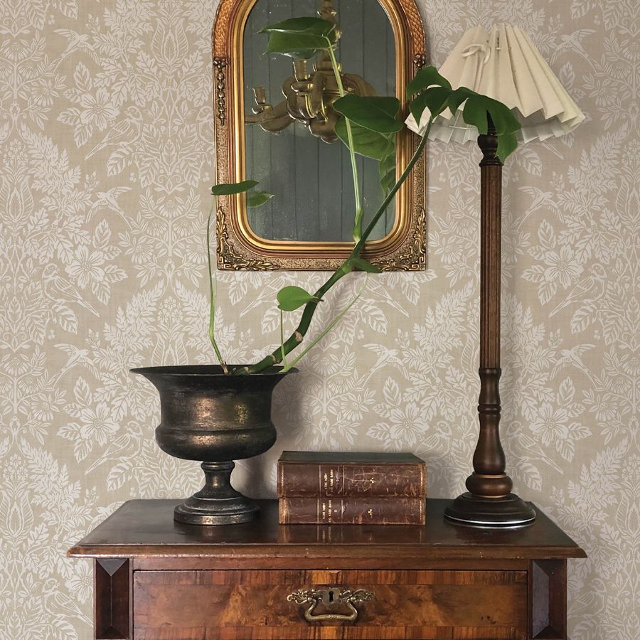 4173-27621 | Chris Loves Julia, Finch Neutral Woodland Damask - A-Street Wallpaper - Image 3