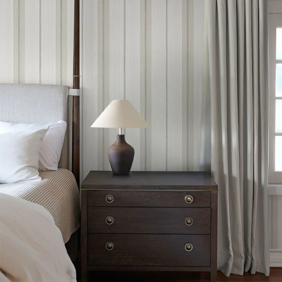 4173-27661 | Chris Loves Julia, Ames Grey Linen Stripe - A-Street Wallpaper - Image 2