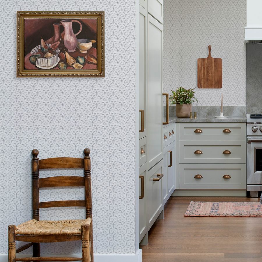 4173-27672 | Chris Loves Julia, Tillie Grey Diamond Floral - A-Street Wallpaper - Image 2