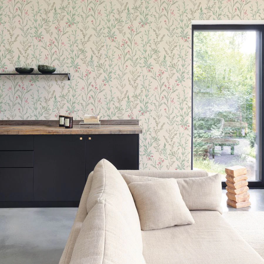 4191-83020 | Kitchen & Bath, Laverne Blush Wildflowers - Chesapeake Wallpaper - Image 2