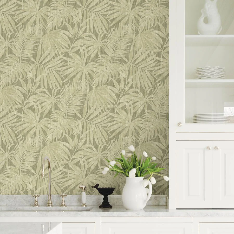 4191-83027 | Kitchen & Bath, Sonny Green Fronds - Chesapeake Wallpaper - Image 3