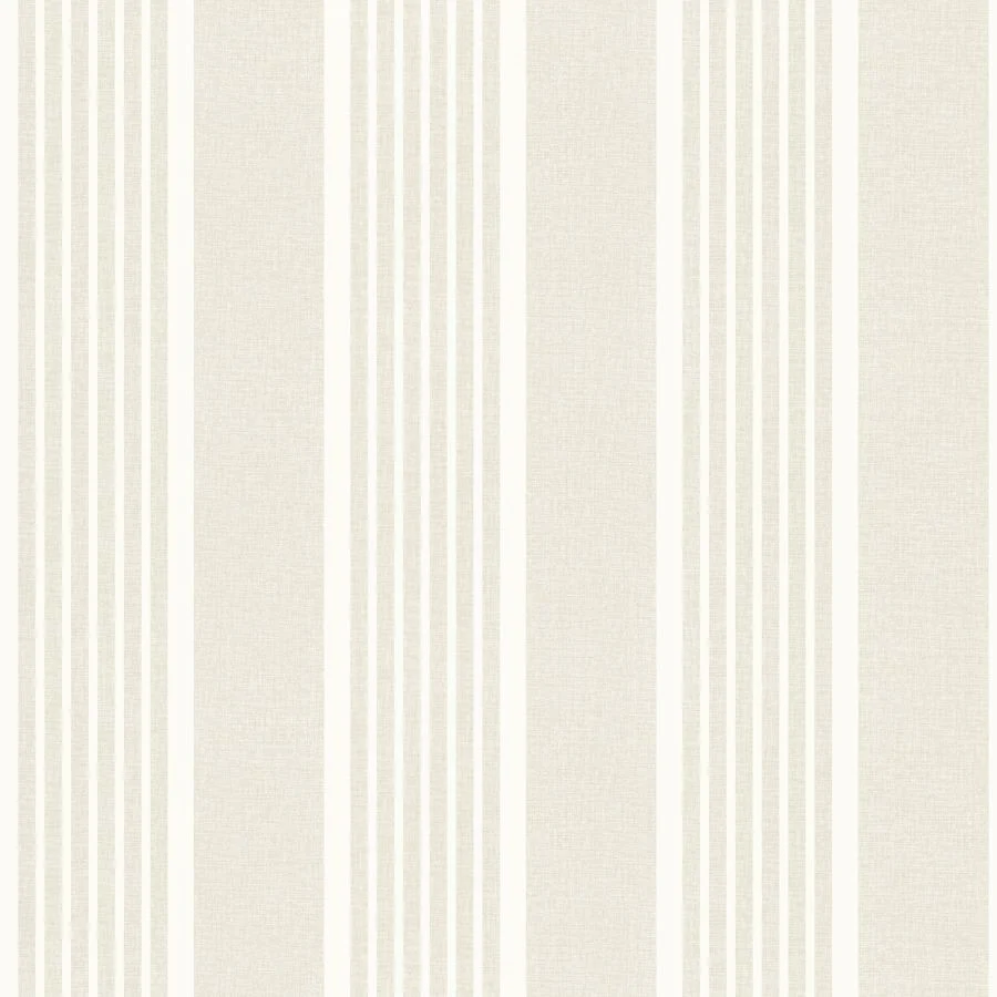 4192-83433 | Plaid & Stripe, Bingley Beige Embellished Stripe - Chesapeake Wallpaper