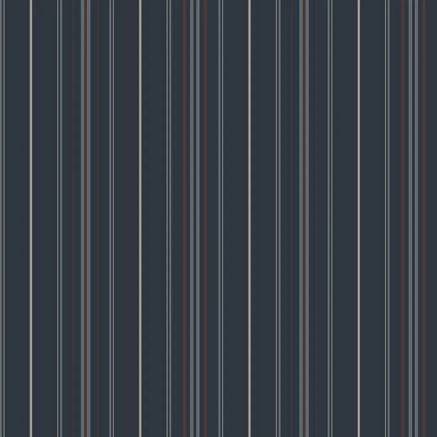4192-83450 | Plaid & Stripe, Lascelle Navy Modern Pinstripe - Chesapeake Wallpaper