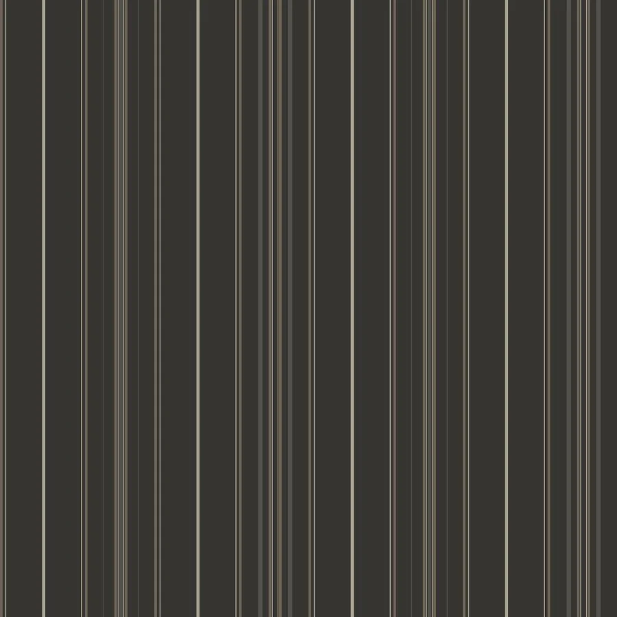 4192-83453 | Plaid & Stripe, Lascelle Black Modern Pinstripe - Chesapeake Wallpaper