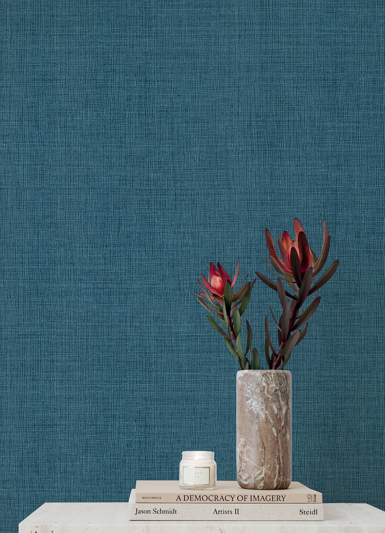 4193-7414 | Portofino, Alba Dark Blue Open Weave - A-Street Wallpaper - Image 2