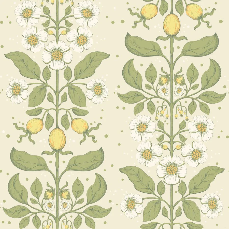 4201-48010 | Savanna, Rosa Green Floral Columns - A-Street Wallpaper