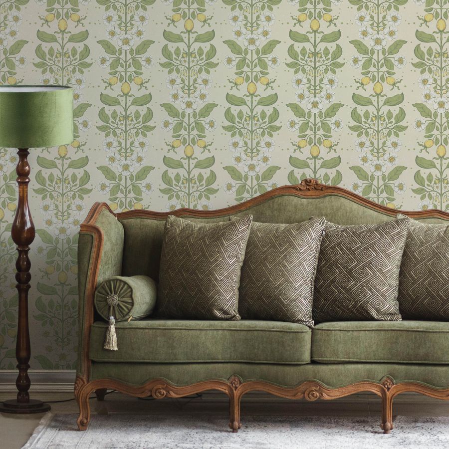 4201-48010 | Savanna, Rosa Green Floral Columns - A-Street Wallpaper - Image 2
