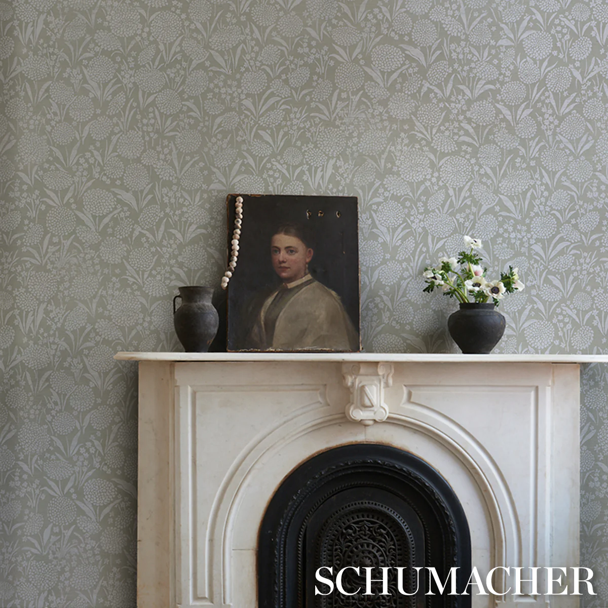 5009783 | Chrysanthemum Sisal, Seaglass - Schumacher Wallpaper - Image 5