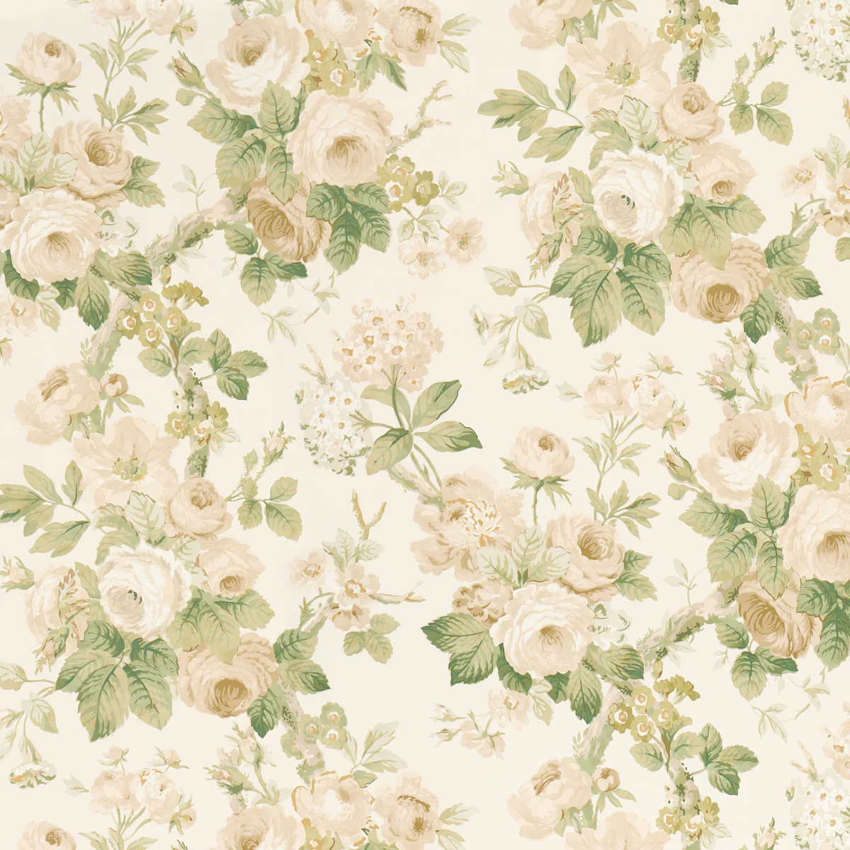 5010842 | Nancy Floral, Ivory - Schumacher Wallpaper