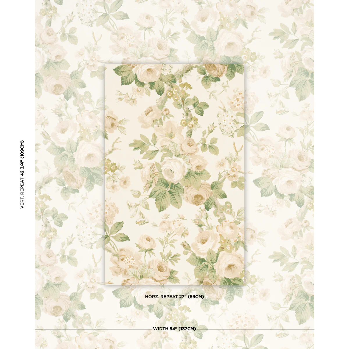 5010842 | Nancy Floral, Ivory - Schumacher Wallpaper - Image 2