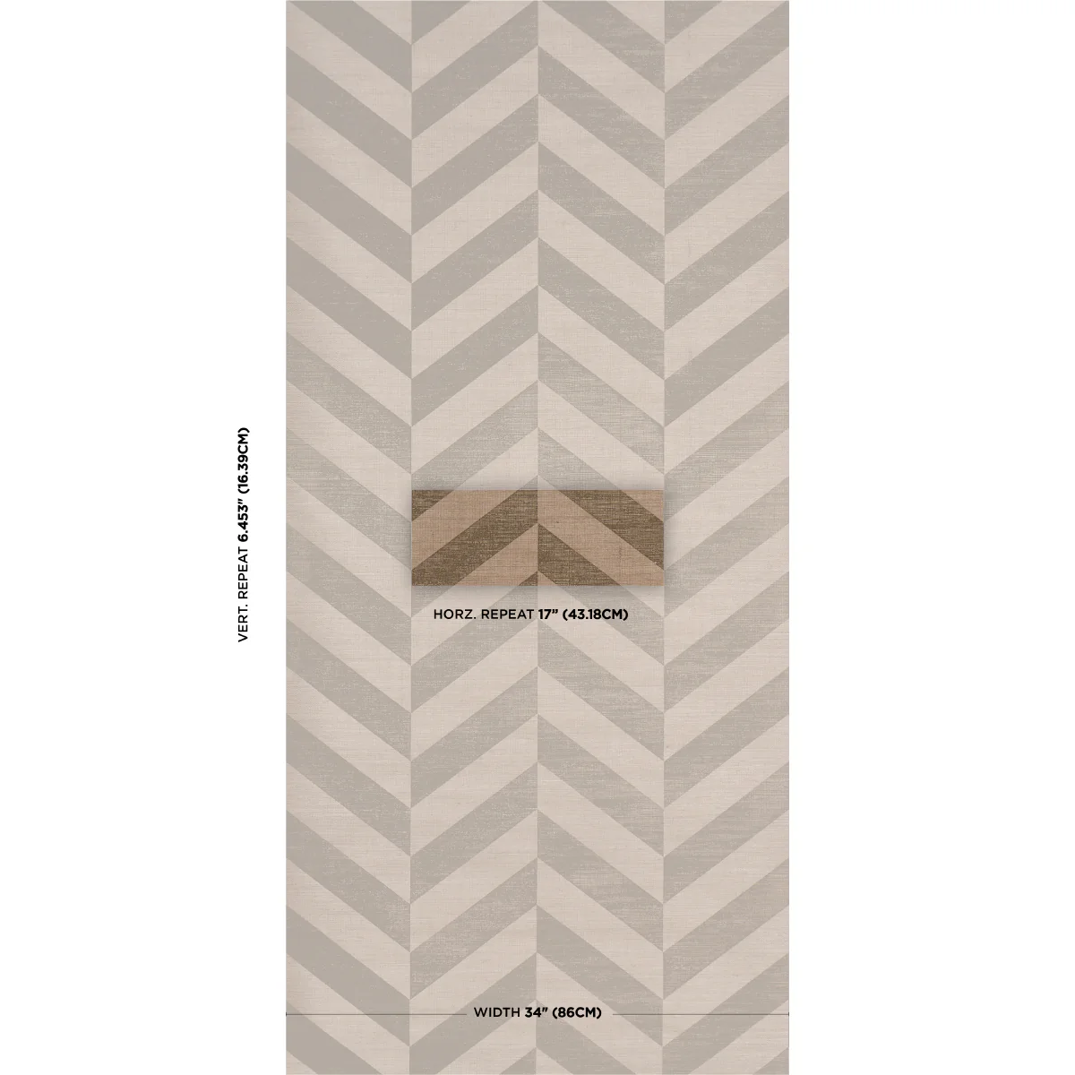 5016561 | Staggered Chevron Sisal, Brown - Schumacher Wallpaper - Image 2