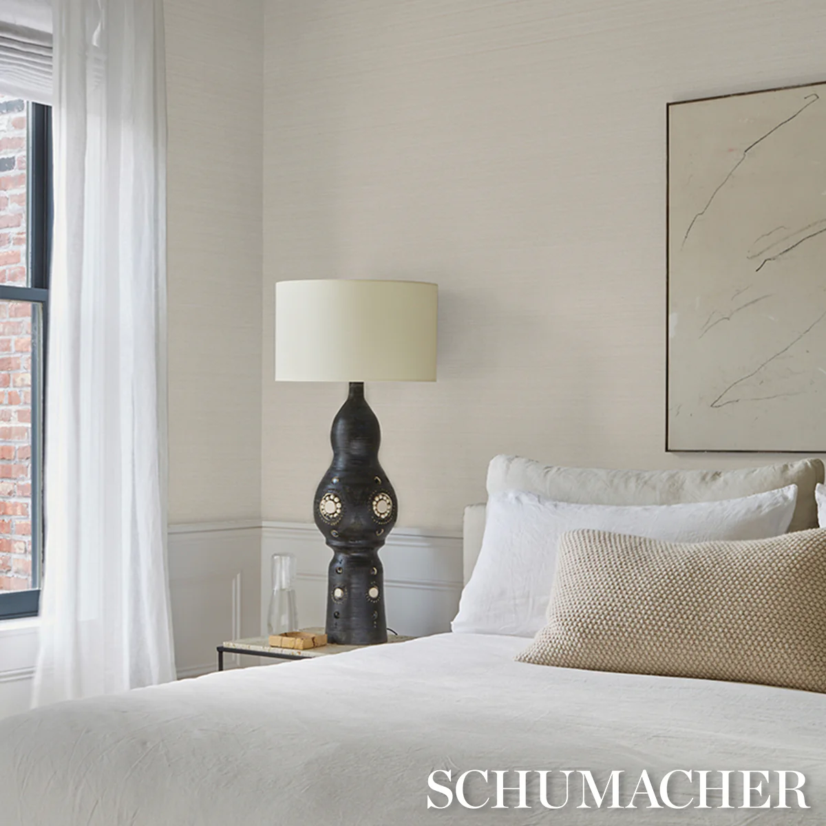 5016870 | Musa Abaca Wallcovering, Ivory - Schumacher Wallpaper - Image 5
