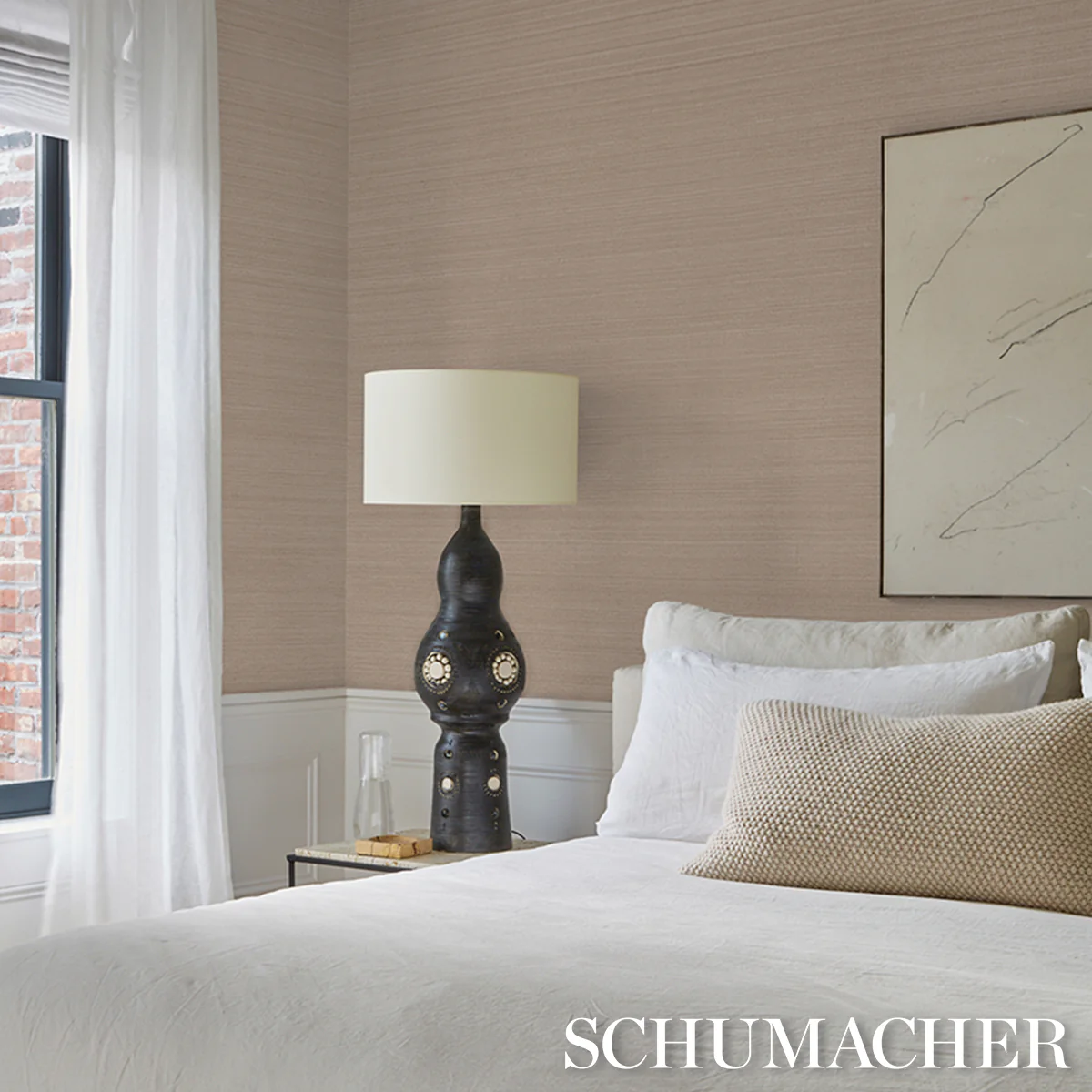 5016871 | Musa Abaca Wallcovering, Antique Blush - Schumacher Wallpaper - Image 5