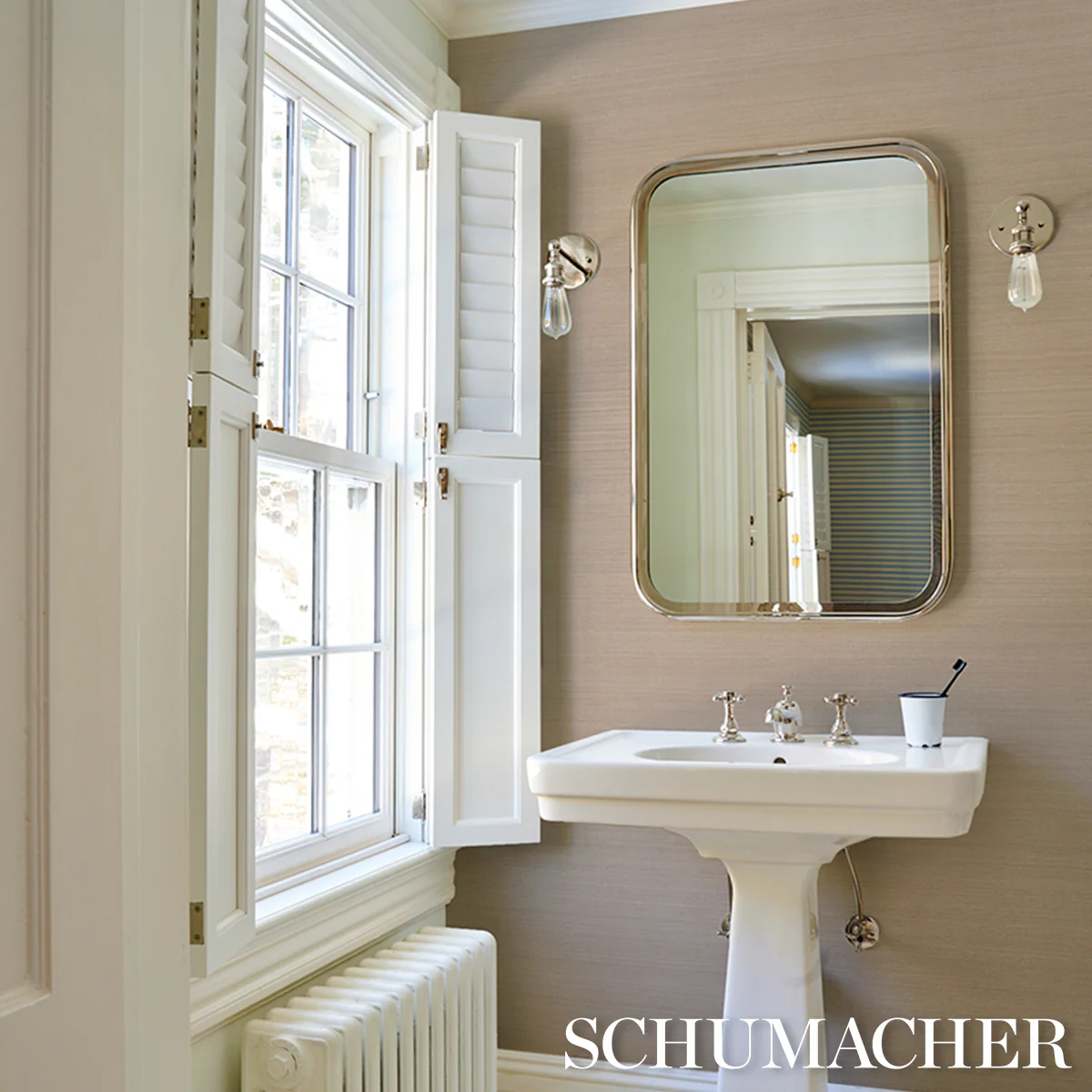 5016871 | Musa Abaca Wallcovering, Antique Blush - Schumacher Wallpaper - Image 6