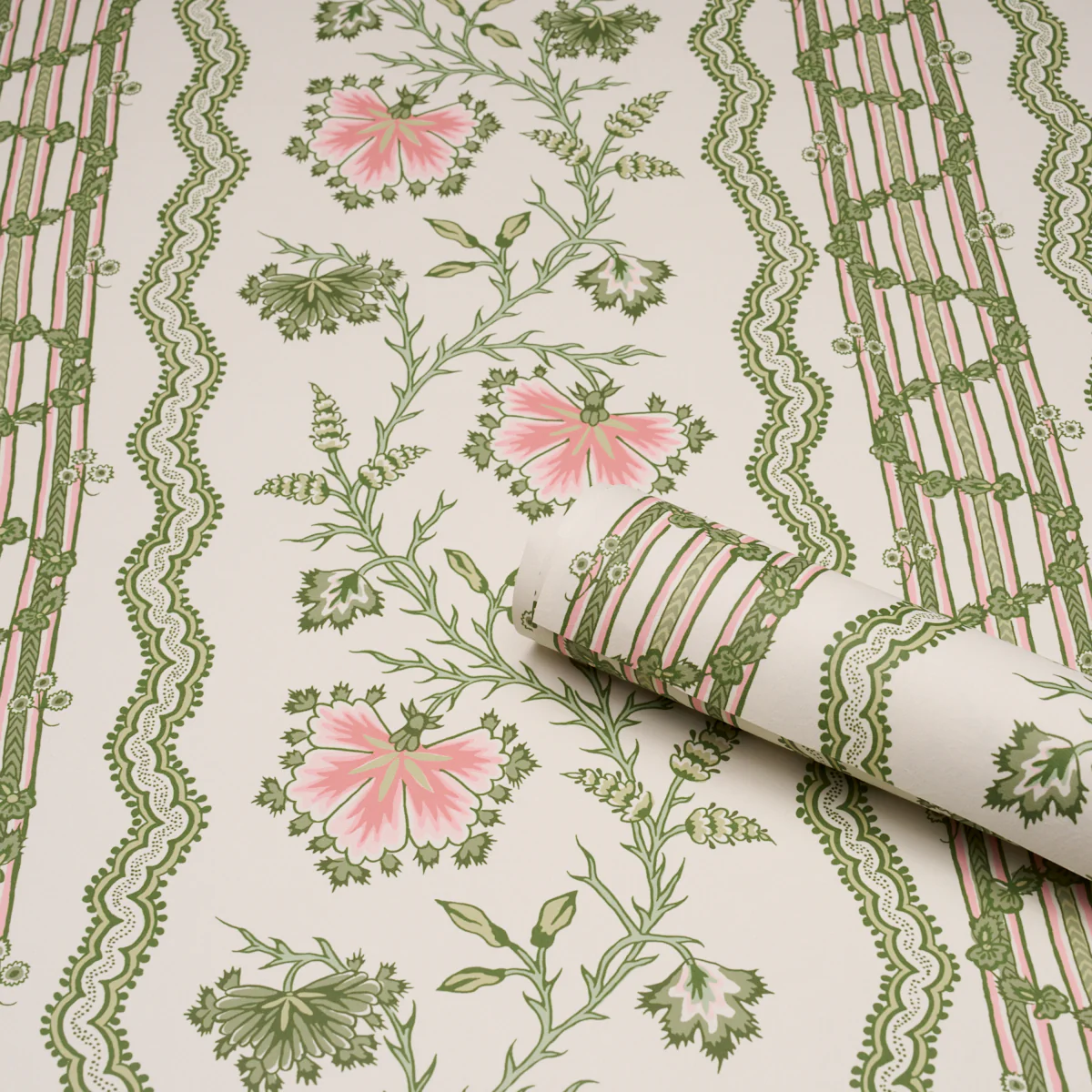 5017330 | Parvati Floral Stripe, Petal - Schumacher Wallpaper - Image 3