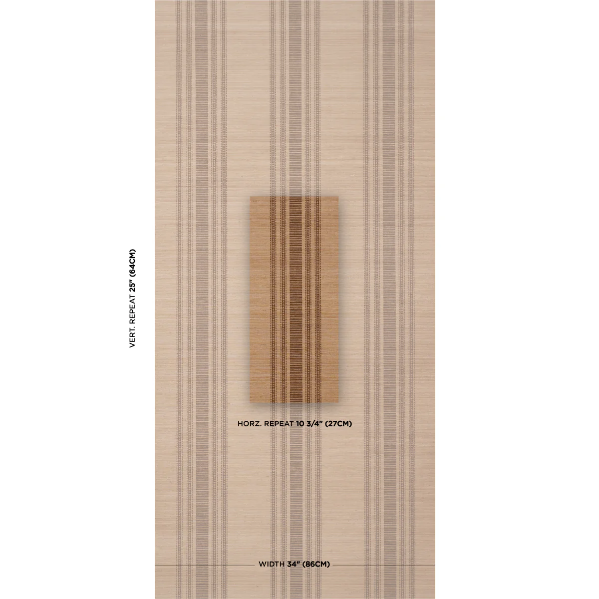 5017451 | Cassia Silk Stripe Wallcovering, Walnut - Schumacher Wallpaper - Image 2