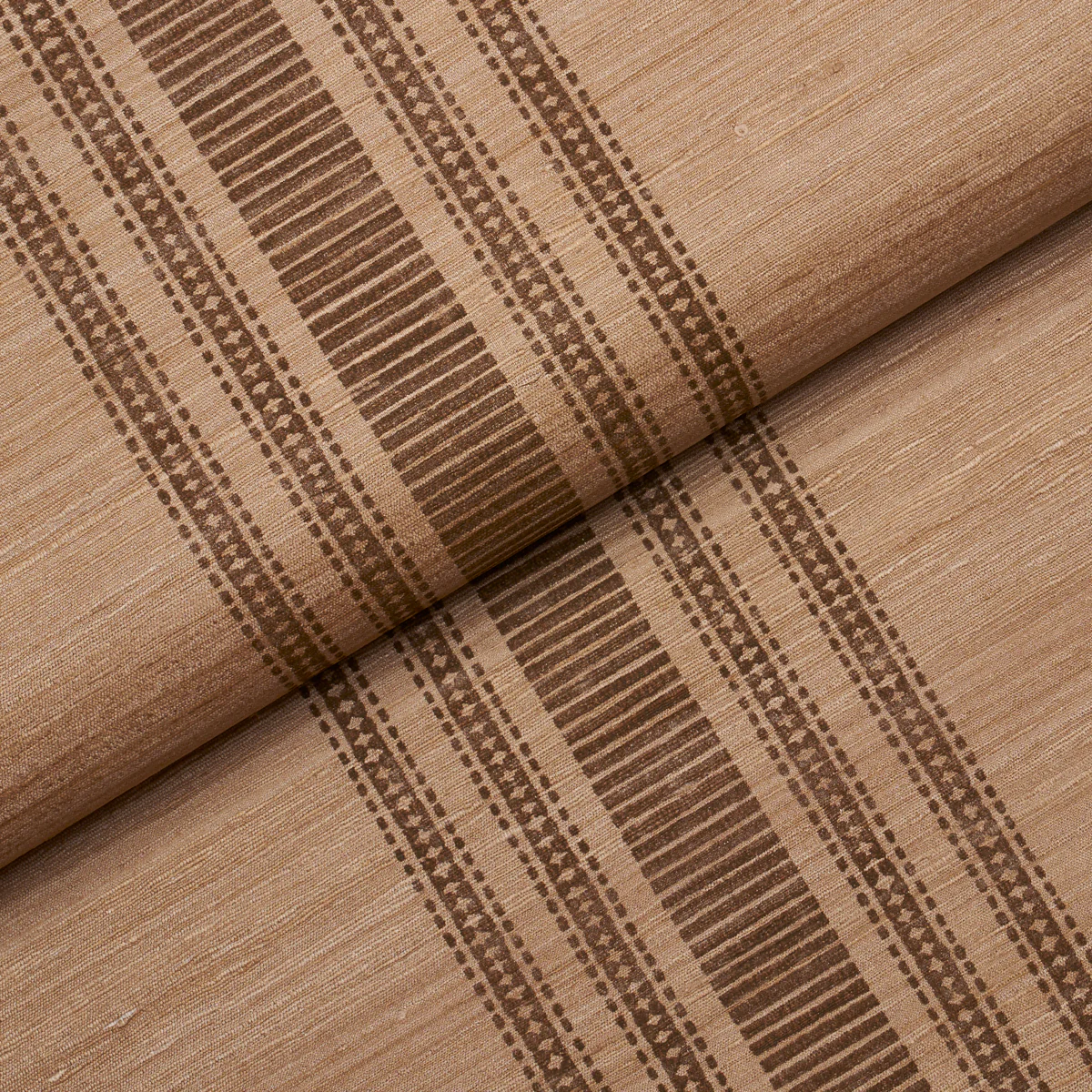 5017451 | Cassia Silk Stripe Wallcovering, Walnut - Schumacher Wallpaper - Image 4