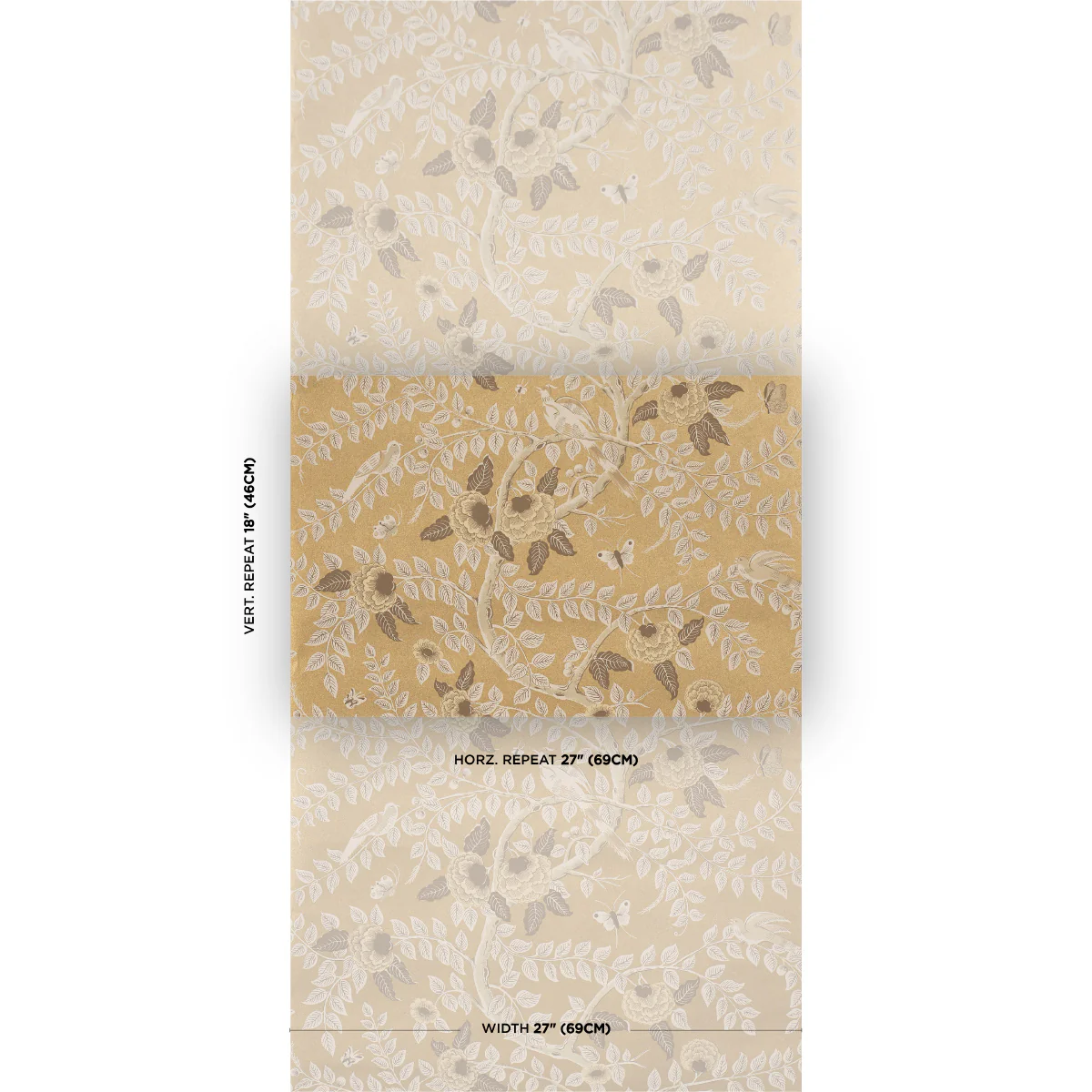 5017540 | Tole Bird, Gold - Schumacher Wallpaper - Image 2