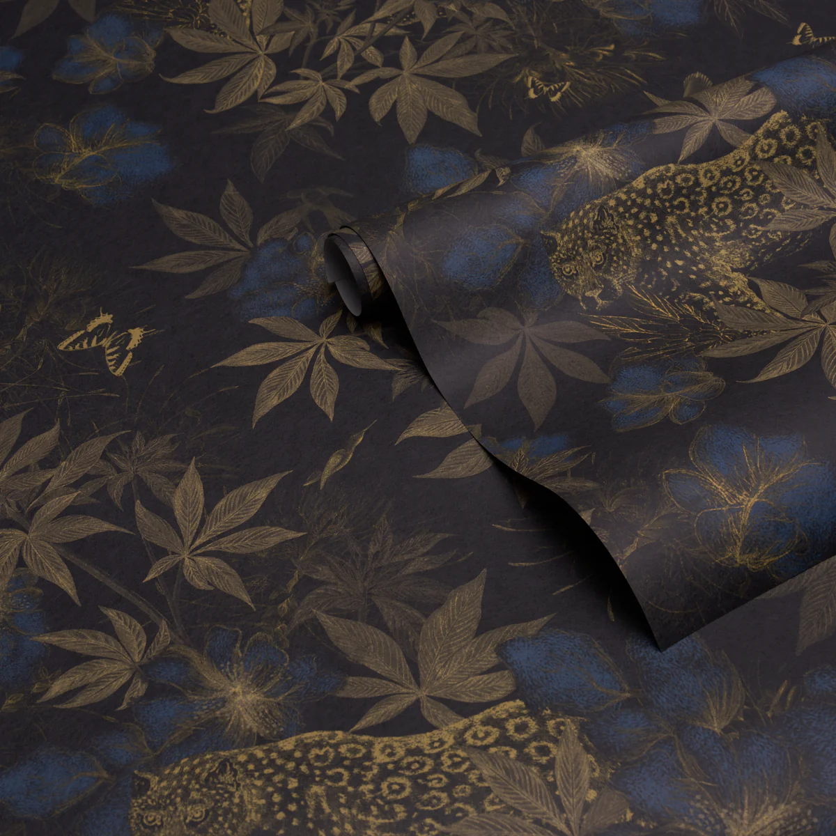 5017571 | Nocturnum, Indigo & Ochre - Schumacher Wallpaper - Image 4