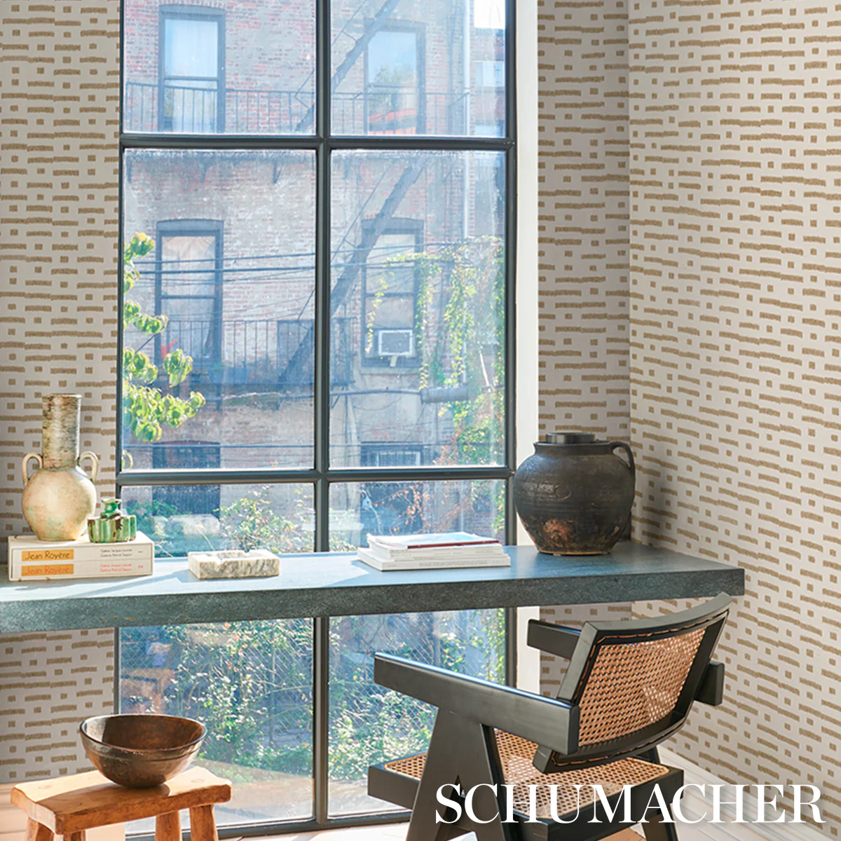5017592 | Abstract Ikat Sisal, Taupe - Schumacher Wallpaper - Image 6