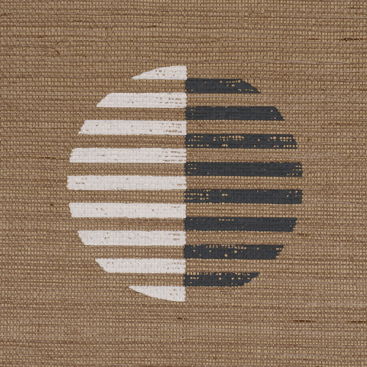 5017702 | Ando Hand Blocked Sisal, Ivory & Charcoal On Natural - Schumacher Wallpaper - Image 3