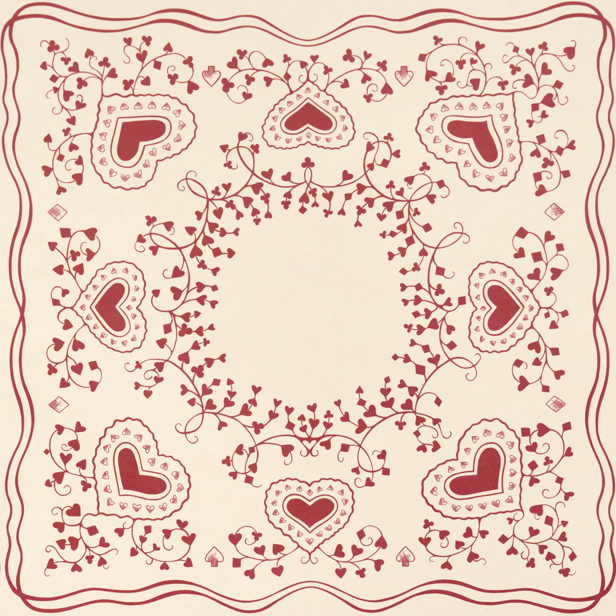5017861 | Garden Of Hearts, Red - Schumacher Wallpaper - Image 4