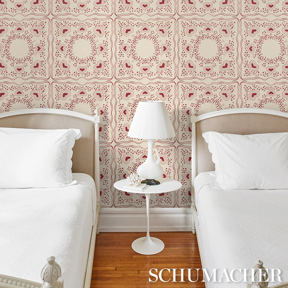 5017861 | Garden Of Hearts, Red - Schumacher Wallpaper - Image 6